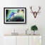 The Kingfisher Bird Looking West in Abstract - Picture Frame Painting Print-55611827-55611828