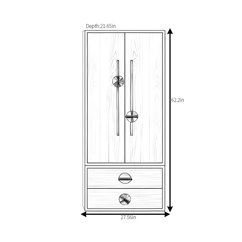 Garde-robe simple et intéressante, H 62,2 po x l 27,56 po x P 21,65 po