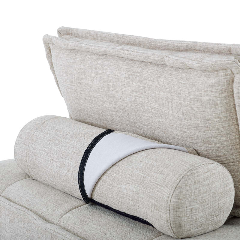 Modway Saunter, 4-Piece Sectional Sofa, Light Gray, Beige Polyester