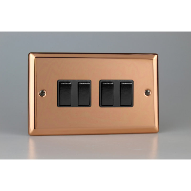 Wall Mounted Light Switch, Copper/Black