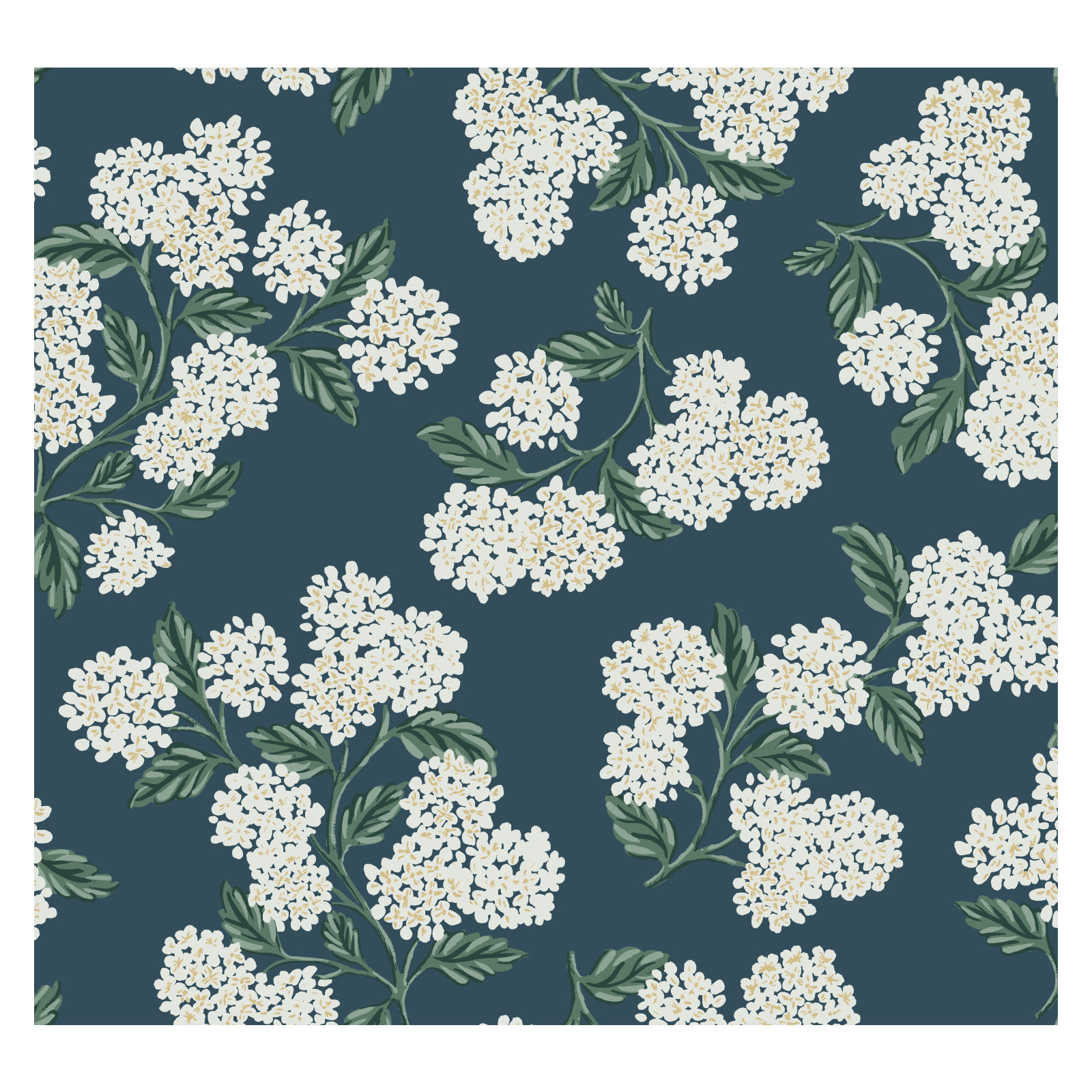 Hydrangea 27' x 27" Wallpaper, Blue