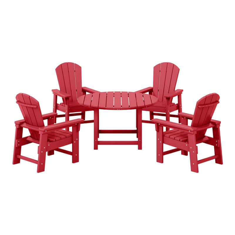 Ensemble de salle à manger 5 pièces Laguna Kids Adirondack, Rouge
