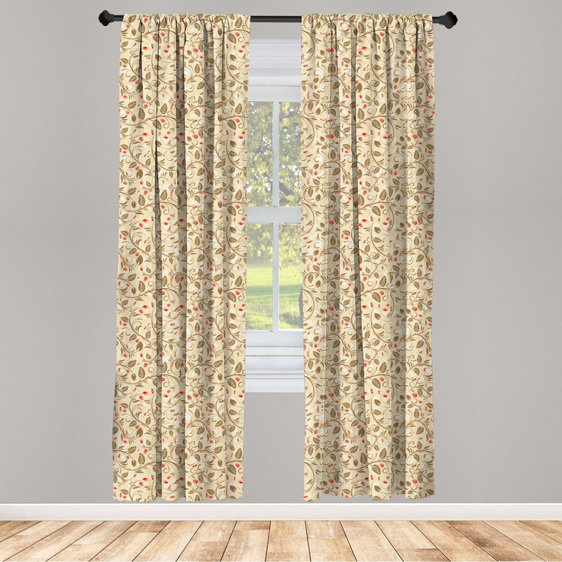 Floral Semi-Sheer Rod Pocket Sliding Panel, 28" x 84"