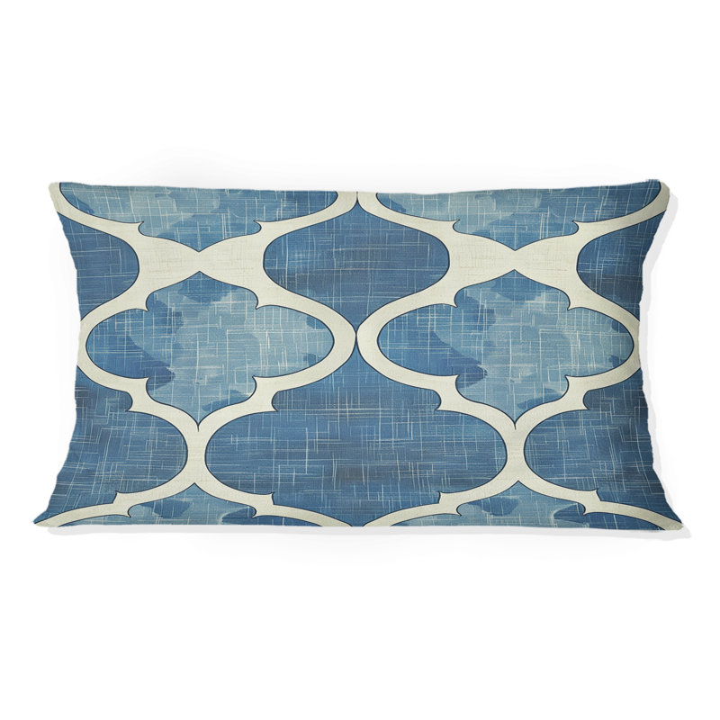 Coussin lombaire bleu moderne et quadrilobe II