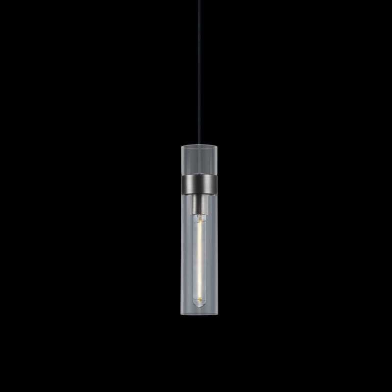 Luxury 1-Light Pendant Light, Matte Black