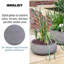 Garden Bowl Planter, Lightweight Ribbed Reinforced Stone Frostproof Outdoor Plant Pot, Planter with Drainage Holes, Bonsai Pot, Shallow Planter-39263430-39263428