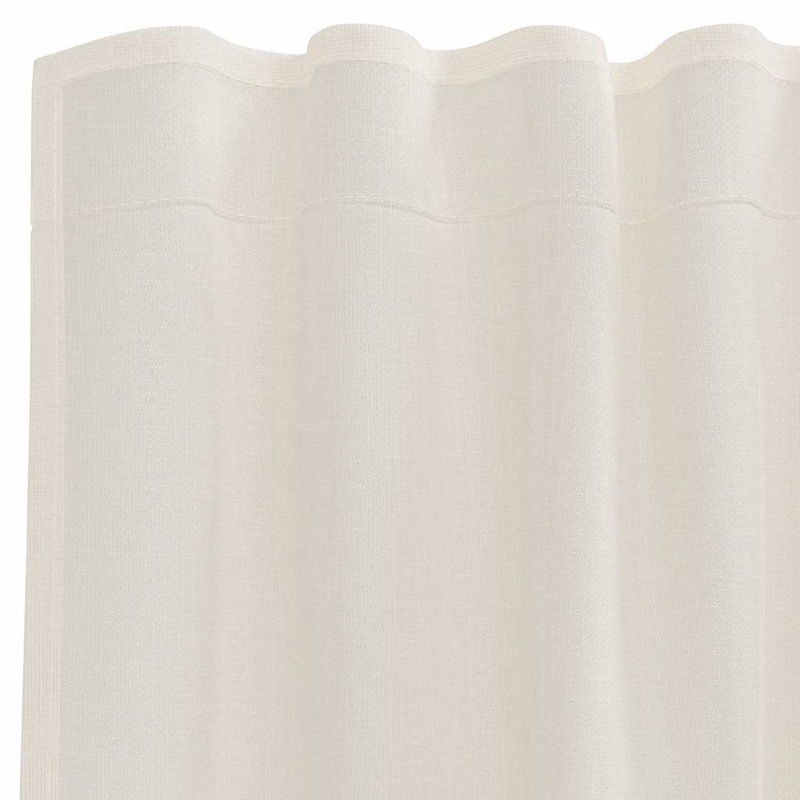 Semi Sheer Curtain Pair, Cream, 140cm Width x 140cm Drop