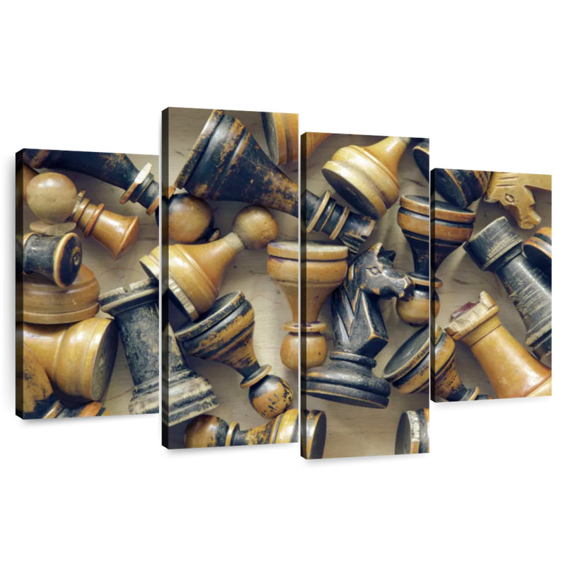 Jeu d'échecs rétro Senne, H 22 po x l 36 po