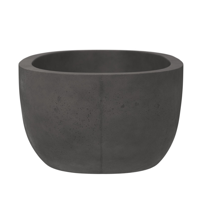 Avalon NativeStone Freestanding Soaking Cement Bathtub, Slate, 22" H x 36" W x 66" L