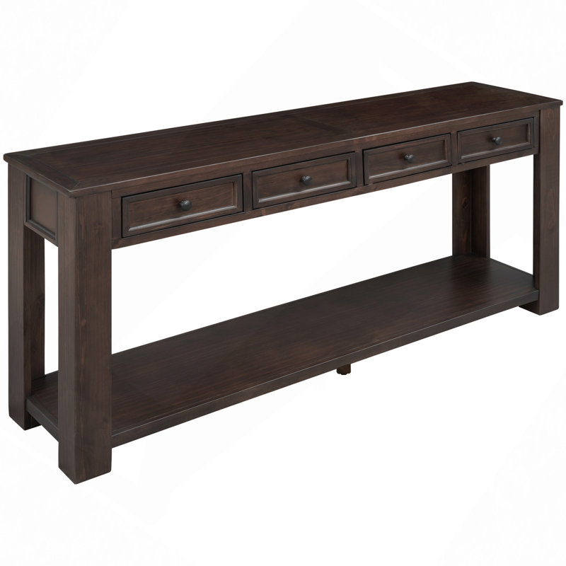 Console / canapé avec tiroirs de rangement et tablette inférieure pour le vestibule, Espresso