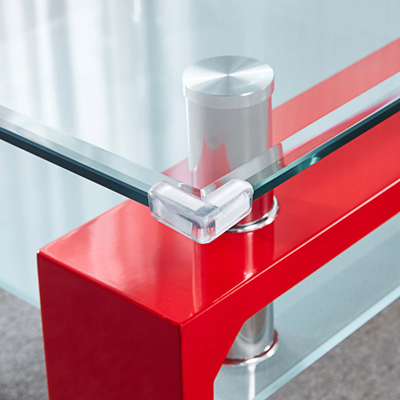 Table basse à 4 pieds avec rangement Whitbourne, Rouge