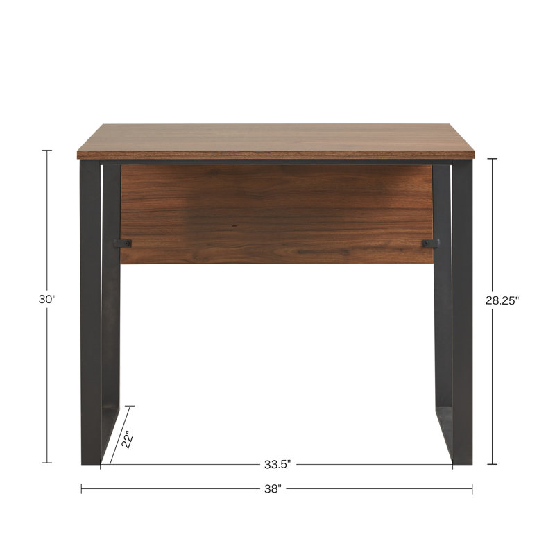 Carlyle 30" Dark Coffee Modern Industrial Computer Desk with Black Metal Legs