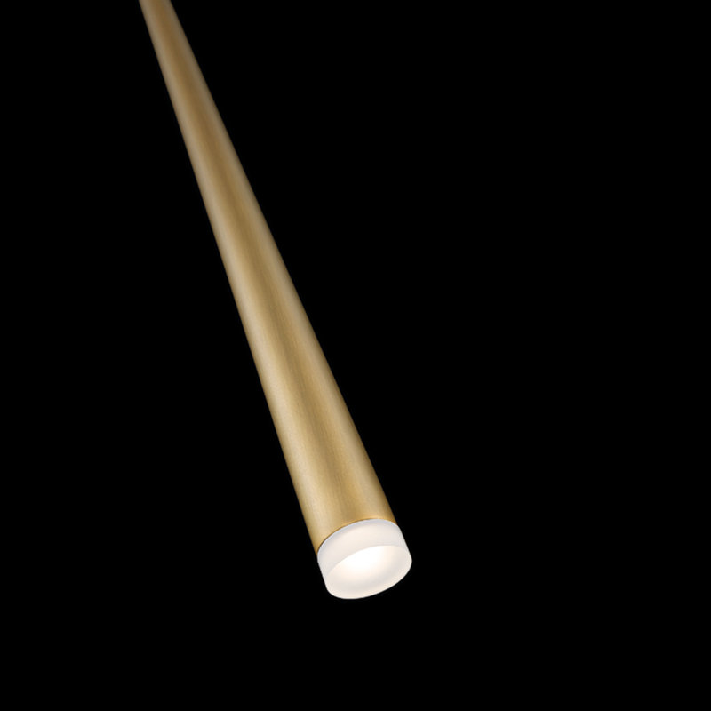 Cascade 1 - Light LED Pendant, 19" H x 1.5" W x 1.5" D, Aged Brass