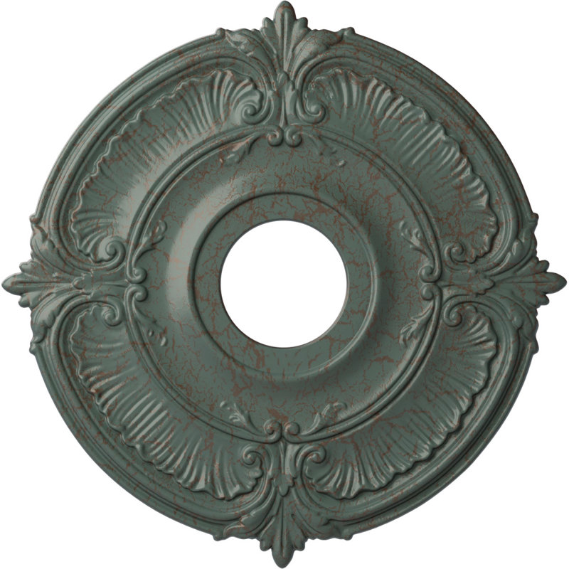 Médaillon de plafond H 18 po x l 18 po x P 0,625 po Attica, Craquelure tourbillon de nuage