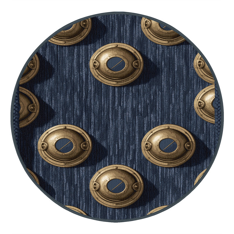  Tapis nautique lavable avec casques de plongée, Rond 4 pi
