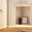 Foyer autoportant en bois manufacturé beige massif-1708768316