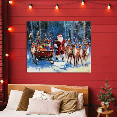 Renne du Père Noël et toile de traîneau, design par Sara Culpepper