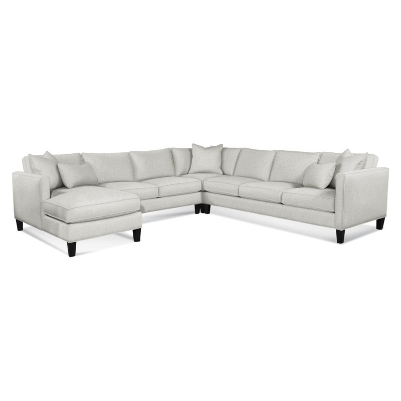 Sectional, Green and Blue Stripe; 0252-54, Left Hand Facing, Black