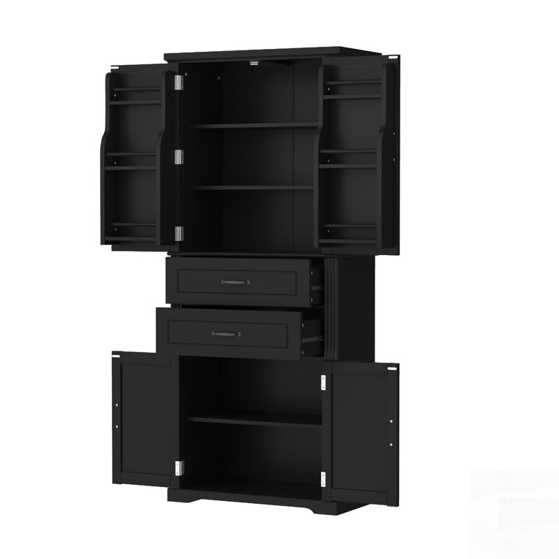 Armoire de rangement polyvalente avec tablette réglable et 2 tiroirs, parfaite pour la cuisine, la salle de bain, la salle à manger et le salon