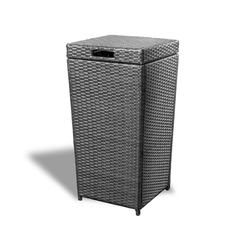 Poubelle d'extérieur en rotin 35 gallons Nestl, Gris
