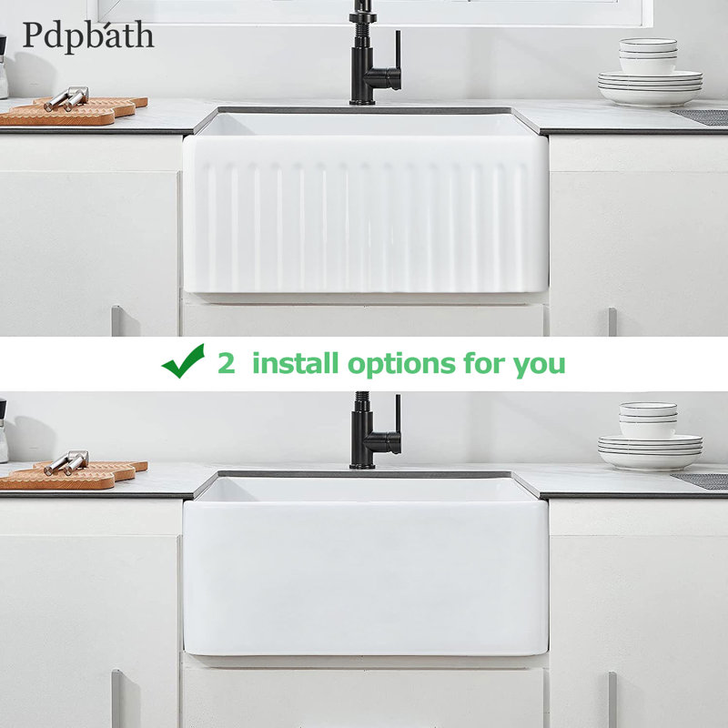33'' L Single Bowl Fireclay Kitchen Sink