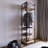 Modern Wardrobe with Numerous Shelves, Oak Color, 19.7 x 70.9 x 15.7 inches | 100% Melamine Coated Particle Board, 0.7 inches Thick | Electrostatic Powder Coated Metal Legs | Wall-Fixable, Stylish Industrial Design