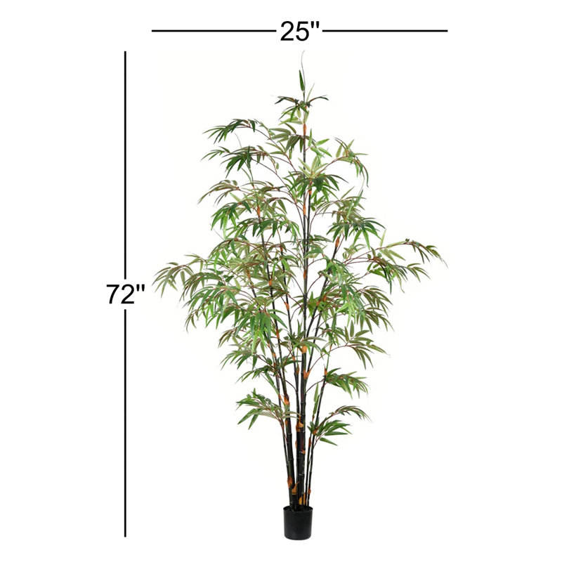 Faux Bamboo Tree in Pot, 72" H x 25" W x 25" D