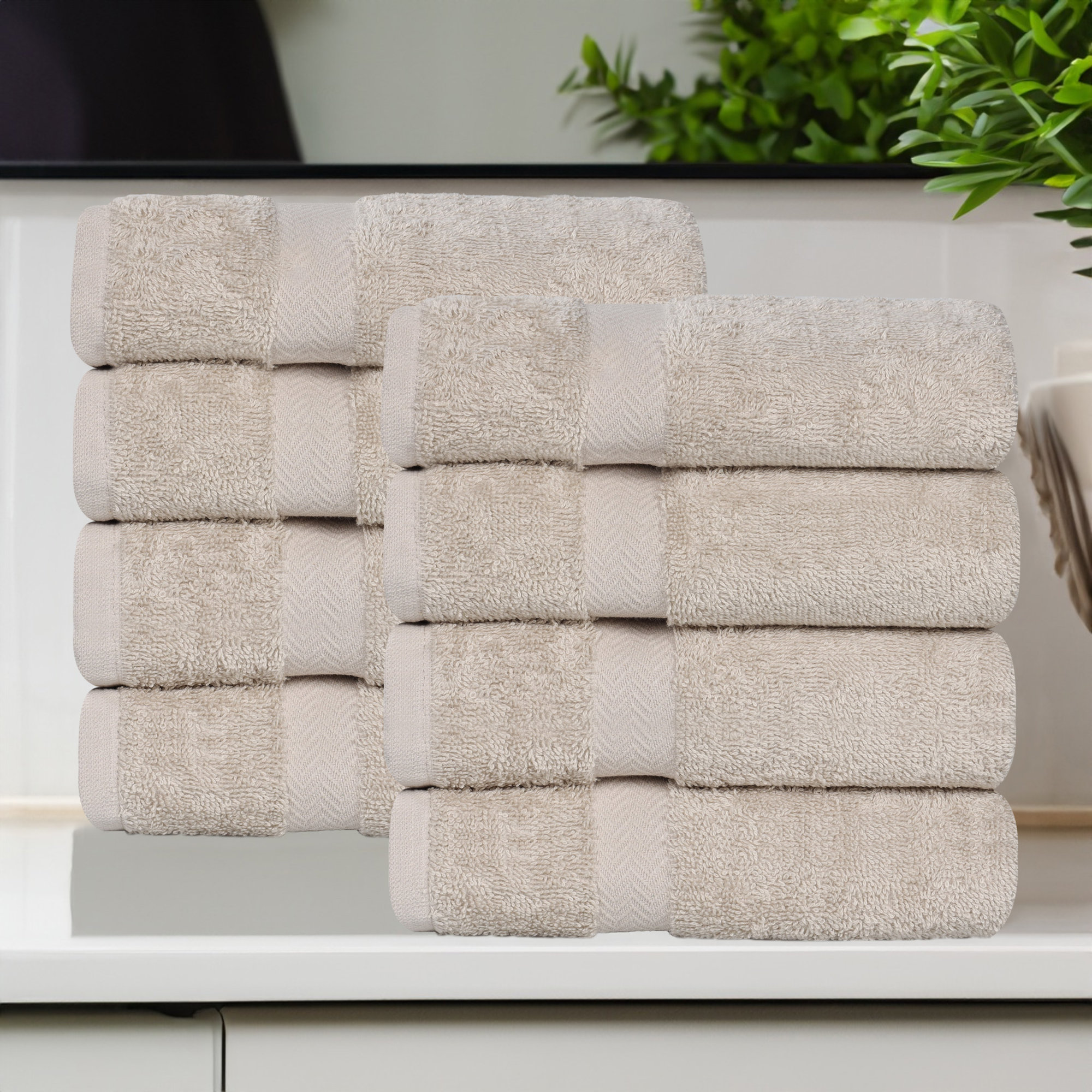 Franklin Cotton Lightweight Quick-Drying Hand Towel, Stone