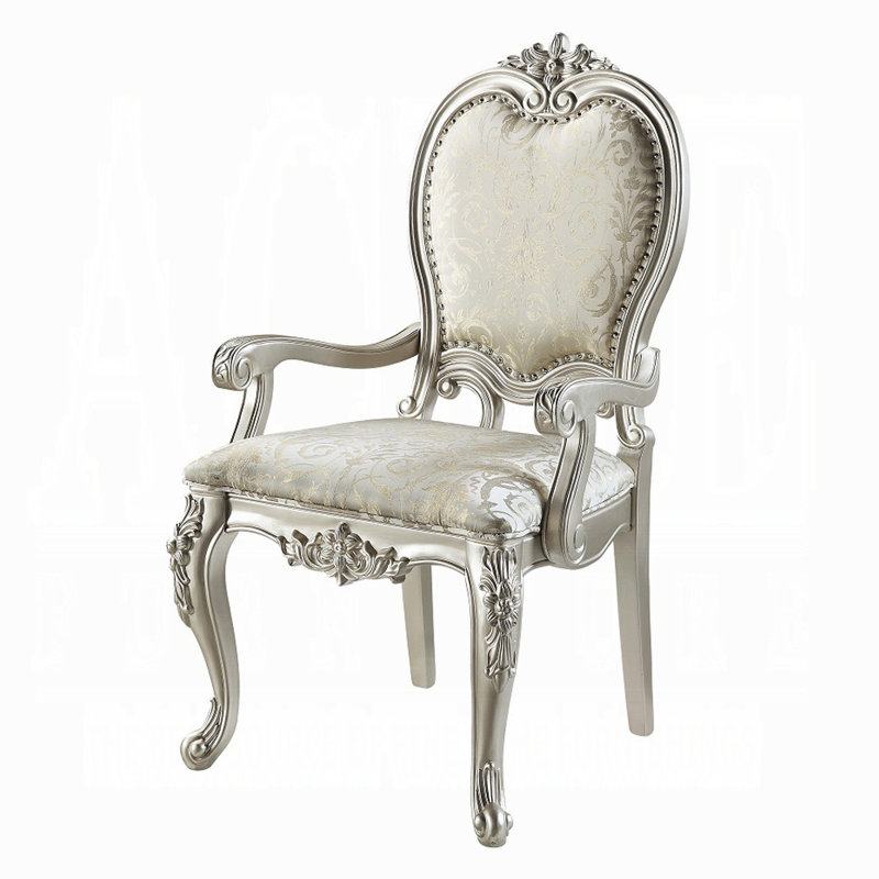 Chaise avec accoudoirs ACME (ensemble de 2), finition tissu et champagne