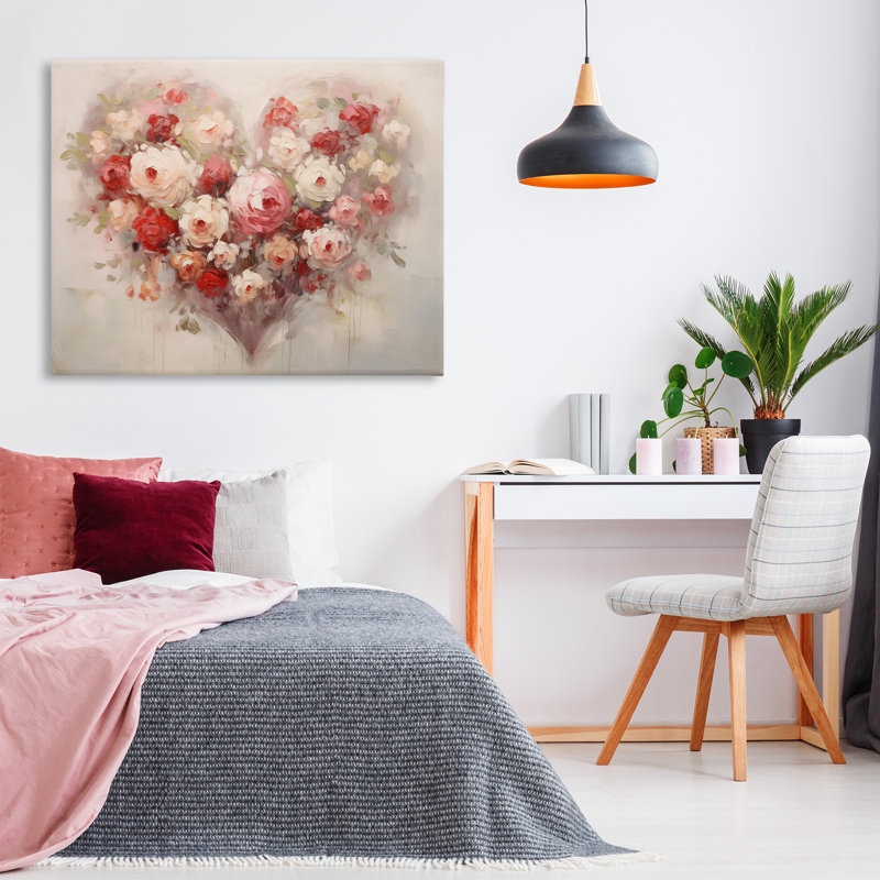 «Valentine Roses Heart», conception par Arlington Prints, H 36 po x l 48 po