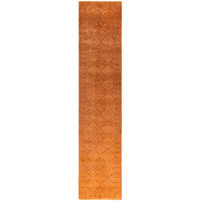 Overdyed One-of-a-Kind 2' 6" X 11' 9" Hand Knotted Area Rug