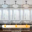 Ventilateur de plafond moderne en cristal avec lumière et télécommande, minuterie, 3 vitesses, 3 couleurs changeantes