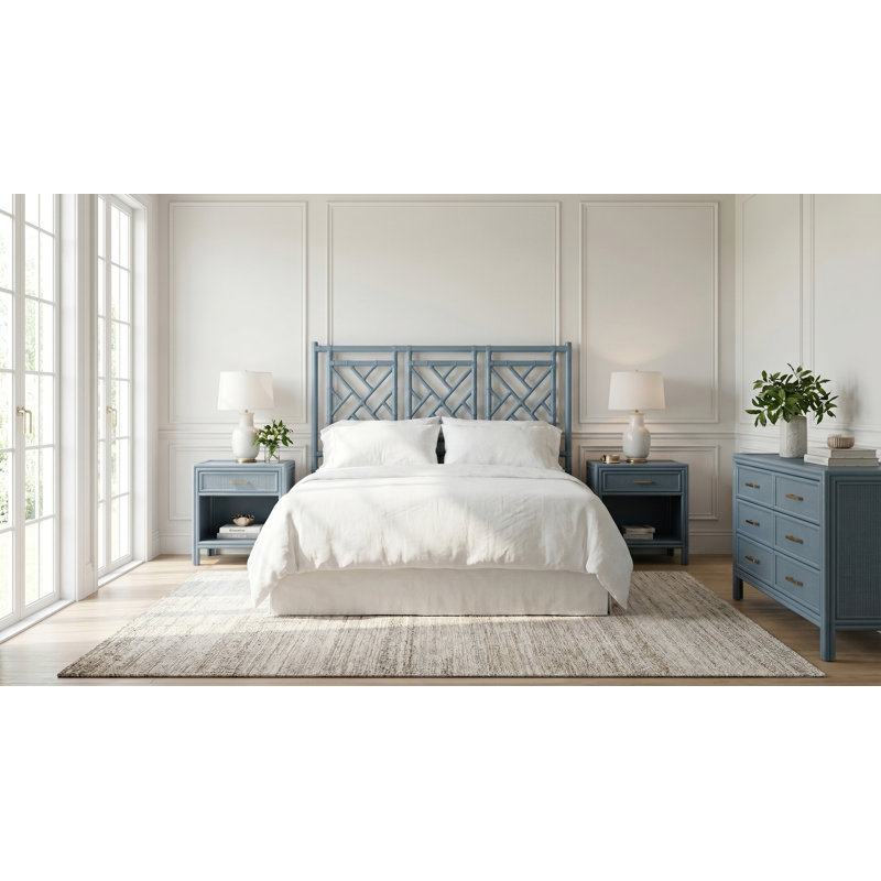 Chippendale Headboard, Queen, Regatta Blue