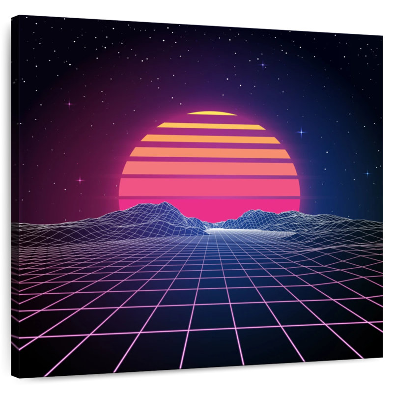 Kelan Retro 1980s Sunset, 24" H x 24" W