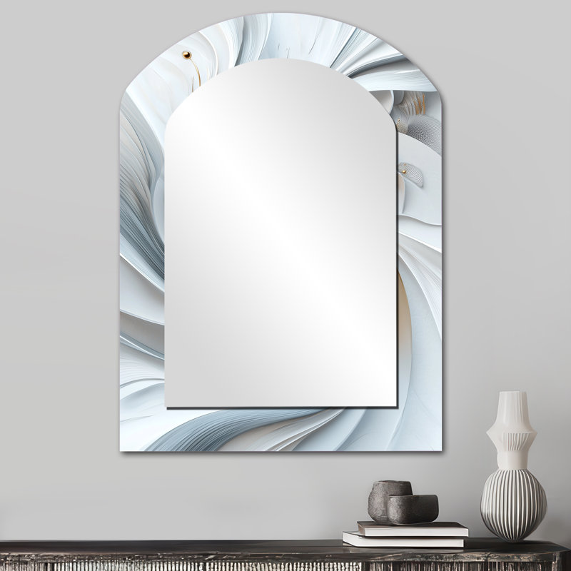 Gris et blanc, reproduction d'art I - miroir mural moderne, 34 po x 25 po