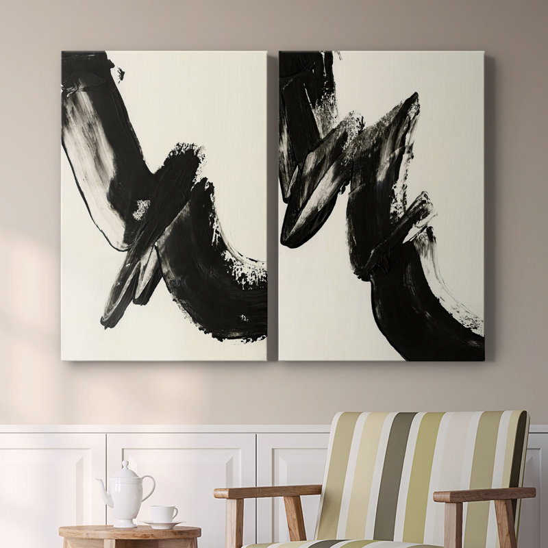 Black Expression I-Premium Gallery Wrapped Canvas -Ready to Hang, 27" H x 36" W