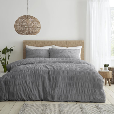 Seersucker Duvet Cover Set with Pillowcases