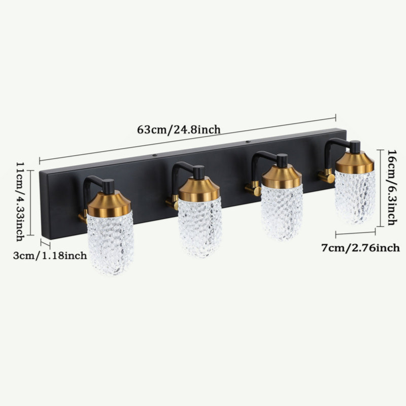 Éclairage pour meuble-lavabo avec 4 ampoules DEL pour l'éclairage de salle de bain
