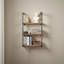 Étagère à tuyaux industrielle étagère en bois rustique moderne avec 3 niveaux de fixation murale