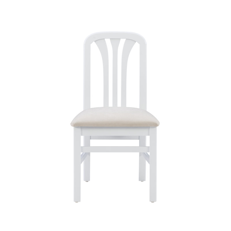 Chaise d'appoint rembourrée à dossier en lattes, Blanc