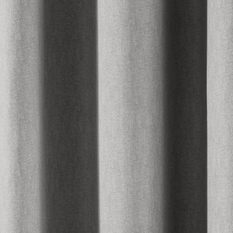 Cotton Blend Room Darkening Curtain Pair, Silver, Width 168 x Drop 229 cm