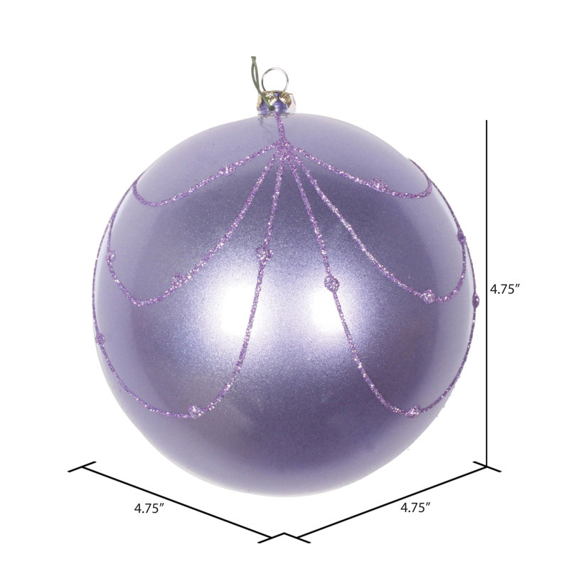 Ornement boule de rideau à paillettes bonbon, H 4,75 po x l 4,75 po x P 4,75 po, Noir