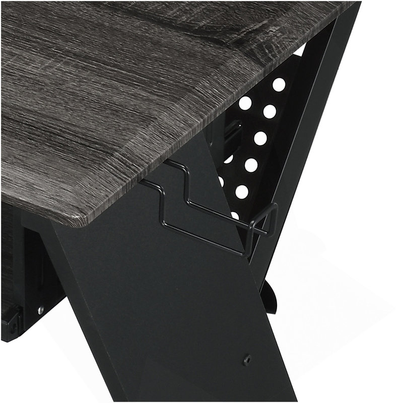 Bureau de musique noir avec plateau à clavier