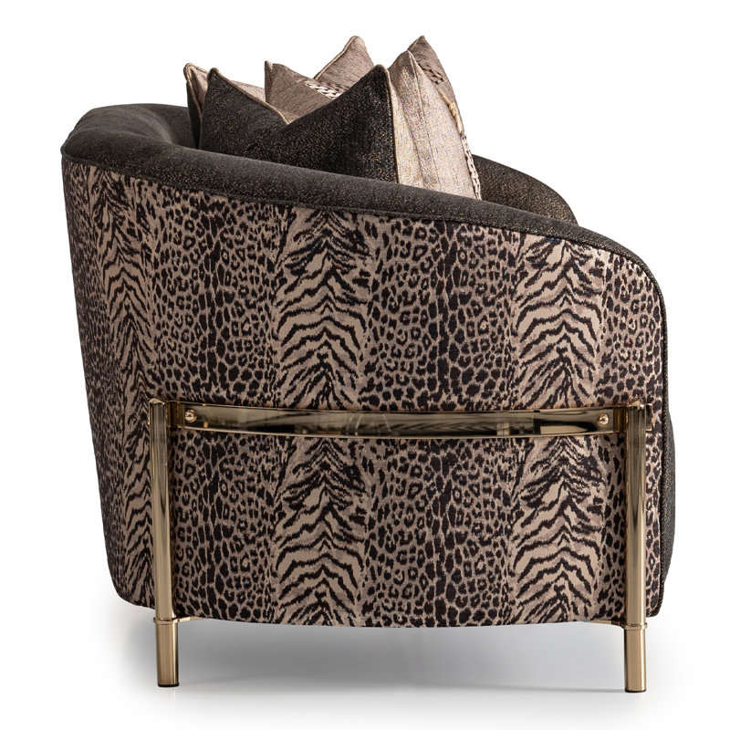 Lisbon 71'' Chenille Round Arm Loveseat, Onyx Chenille
