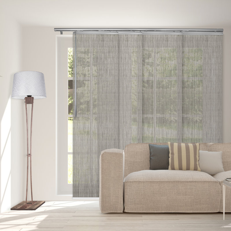 Rail extensible simple 4 panneaux Gabardine, l 48 po à 88 po, largeur de panneau 23,5 po, L 88 po x L 94 po, Nickel satiné
