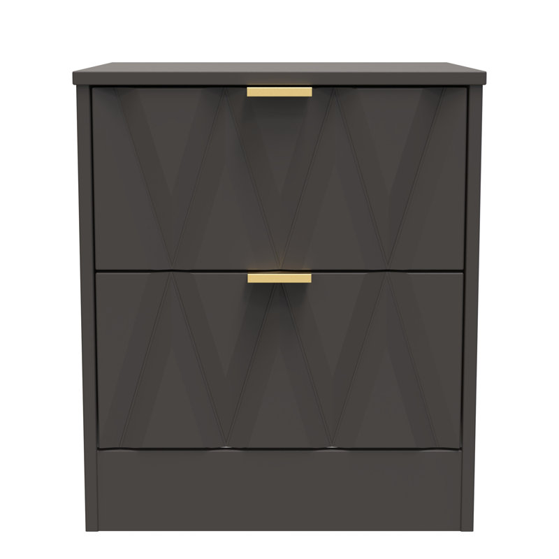 Las Vegas 45cm W Manufactured Wood Bedside Table, Graphite Black