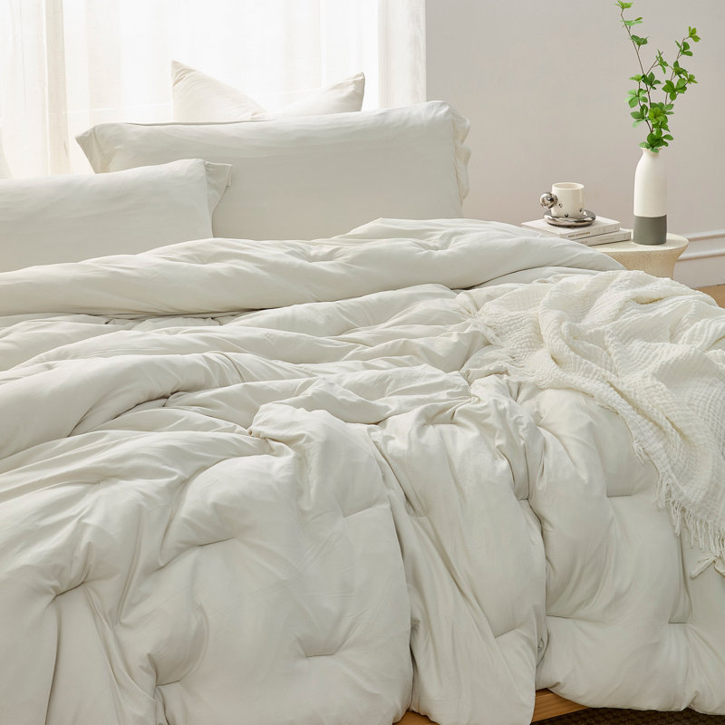 Summertime Thick - Coma Inducer Oversized Comforter Set, Off White, King Comforter + 2 King Shams