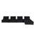 Pocket Coil Spring Sectional In Black Velvet With Width 120" Seat And Foam Filled Cushions
