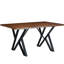 Table de salle à manger industrielle en noyer chic avec supports en métal