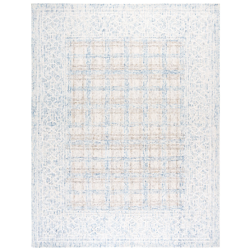 Geometric Hand-Tufted Wool Area Rug, Rectangle 8' x 10'